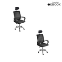 Ver imagem 3 de Kit 2 Cadeiras de Escritório Secretaria Diretor Roma Ergonômica com Apoio de Nuca