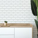 Ver imagem 1 de Papel de Parede Adesivo Tijolinho Azulejo Branco Rolo 3m