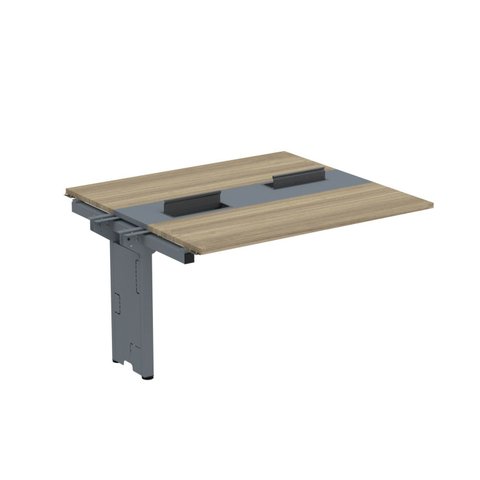 Complemento de Mesa Plataforma para Coworking para 2 Pessoas 130x120 130cm Industrial Noce Naturalle e Grafito Marrom/Marromle