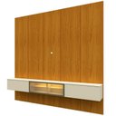 Ver imagem 3 de Estante para TV e Home Theater até 84 Polegadas com 100% MDF 222,5cmx250cm Led Realce Luminare Marrom Naturale/Off White
