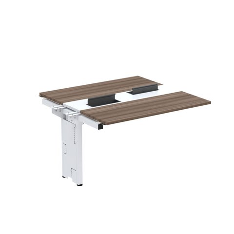 Complemento de Mesa Plataforma para Coworking para 2 Pessoas 130x120 130cm Industrial Marrom e Branco
