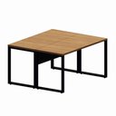 Ver imagem 2 de Plataforma de Trabalho 1,20 m X 1,20 m 2 Lugares Pés Metal 100% MDF F5 Office Cor:Freijó com Preto