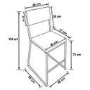 Ver imagem 3 de Kit 3 Banquetas Alta Balcão Estofada com Encosto Dourada Linho Dubai