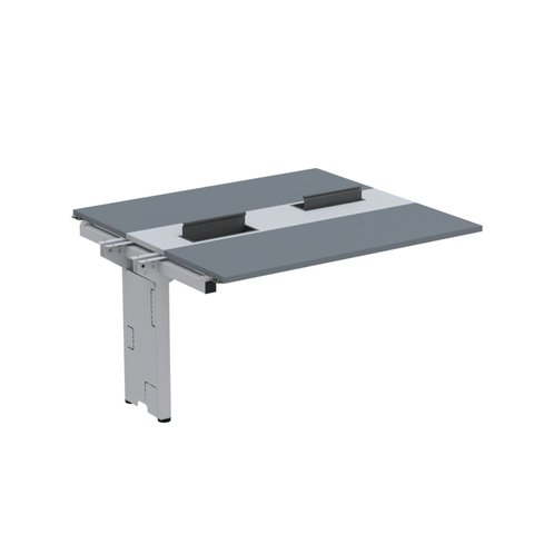 Complemento de Mesa Plataforma para Coworking para 2 Pessoas 130x120 130cm Industrial Grafito e Cinza