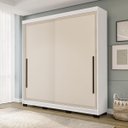 Ver imagem 2 de Roupeiro Valência 2 Portas de Correr 2 Gavetas 177x213cm Branco/Creme 240835
