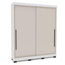 Ver imagem 1 de Roupeiro Valência 2 Portas de Correr 2 Gavetas 177x213cm Branco/Creme 240835