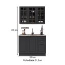 Ver imagem 4 de Cozinha Compacta Bariloche 6 Portas 2 Gavetas com Vidro 100% MDF Chumbo - Indékes