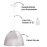 3 Luminárias Prismática para Galpão Pavilhão Industrial 16 Pol 40cm Cabo 3m Cor:branco - 3