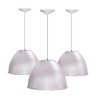 3 Luminárias Prismática para Galpão Pavilhão Industrial 16 Pol 40cm Cabo 3m Cor:branco - 1