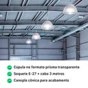 Ver imagem 2 de 3 Luminárias Prismática para Galpão Pavilhão Industrial 16 Pol 40cm Cabo 3m Cor:branco
