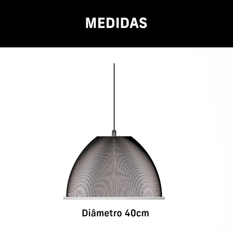 3 Luminárias Prismática para Galpão Pavilhão Industrial 16 Pol 40cm Cabo 3m Cor:branco - 6