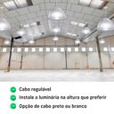 Ver imagem 5 de 3 Luminárias Prismática para Galpão Pavilhão Industrial 16 Pol 40cm Cabo 3m Cor:branco
