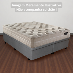 Cama Box com Baú Queen 158x198x42 Cm com Pistão a Gás Courino Linho - 7