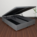 Ver imagem 1 de Cama Box com Baú Queen 158x198x42 Cm com Pistão a Gás Courino Linho