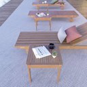 Ver imagem 2 de Conjunto Espreguiçadeira e Mesinha de Centro Madeira Maciça Marrom