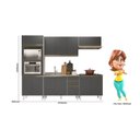 Ver imagem 3 de Cozinha Completa Modulada Torre Quente 5 Peças 100% MDF Angela Cinza/Bianco Tok/Chumbo