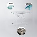 Ver imagem 5 de Mesa De Jantar Vidro Com 4 Cadeiras Pretas Quadrada 90Cm Base Ferro Branco Cor: Preto