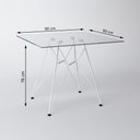 Ver imagem 3 de Mesa De Jantar Vidro Com 4 Cadeiras Pretas Quadrada 90Cm Base Ferro Branco Cor: Preto