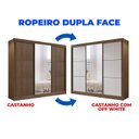 Ver imagem 5 de Guarda-Roupa Casal 3 Portas de Correr com Espelho 100 % MDF Cristal Marrom/Castanho/Off White