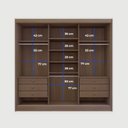 Ver mais imagens de Guarda-Roupa Casal 3 Portas de Correr com Espelho 100 % MDF Cristal Marrom/Castanho/Off White