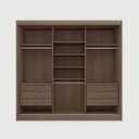 Ver imagem 4 de Guarda-Roupa Casal 3 Portas de Correr com Espelho 100 % MDF Cristal Marrom/Castanho/Off White