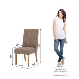 Conjunto Sala de Jantar Mesa Tampo Mdf 6 Cadeiras Jéssica Espresso Móveis - 3