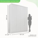 Ver imagem 4 de Guarda-roupa Casal 4 Portas 2 Gavetas França