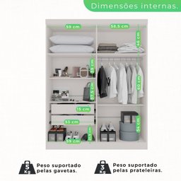 Guarda-roupa Casal 4 Portas 2 Gavetas França - 6