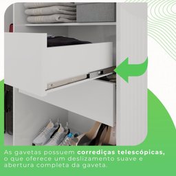 Guarda-roupa Casal 4 Portas 2 Gavetas França - 9