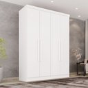 Ver imagem 1 de Guarda-Roupa Solteiro 4 Portas 2 Gavetas França Branco