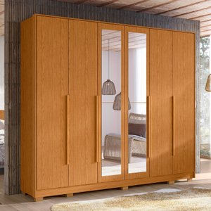 Guarda Roupa Casal com Espelho 6 Portas 6 Gavetas Fascínio 