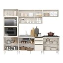 Ver imagem 4 de Cozinha Completa Modulada Torre Quente 5 Peças 100% MDF Angela Branco/Bianco Tok/Off White Cetim