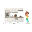 Ver imagem 3 de Cozinha Completa Modulada Torre Quente 5 Peças 100% MDF Angela Branco/Bianco Tok/Off White Cetim