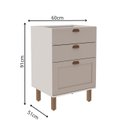 Ver imagem 3 de Balcão para Cozinha 3 Gavetas sem Tampo 100% MDF Americano Iluminata Cinza/Branco/Fendi