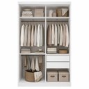Ver imagem 5 de Guarda Roupa Solteiro Premium Bella 138cm com Espelho 2 Portas 2 Gavetas Yescasa Branco