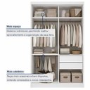Ver mais imagens de Guarda Roupa Solteiro Premium Bella 138cm com Espelho 2 Portas 2 Gavetas Yescasa Branco