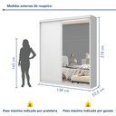 Ver mais imagens de Guarda Roupa Solteiro Premium Bella 138cm com Espelho 2 Portas 2 Gavetas Espresso Móveis