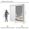 Guarda Roupa Solteiro Premium Bella 138cm com Espelho 2 Portas 2 Gavetas Espresso Móveis     - 8
