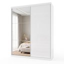 Ver imagem 3 de Guarda Roupa Solteiro Premium Bella 138cm com Espelho 2 Portas 2 Gavetas Yescasa Branco