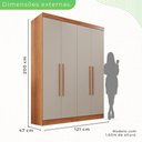 Ver imagem 4 de Guarda-roupa Casal 4 Portas 2 Gavetas França