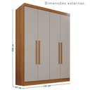 Ver imagem 4 de Guarda-roupa Casal 4 Portas 2 Gavetas França