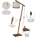 Ver imagem 6 de Luminária de Chão Aurora com Pés de Madeira e Tela Indiana Marrom 160cm