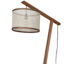 Ver imagem 3 de Luminária de Chão Aurora com Pés de Madeira e Tela Indiana Marrom 160cm