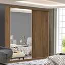 Ver imagem 2 de Guarda Roupa Solteiro Premium Bella 138cm com Espelho 2 Portas 2 Gavetas Espresso Móveis