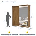 Ver mais imagens de Guarda Roupa Solteiro Premium Bella 138cm com Espelho 2 Portas 2 Gavetas Espresso Móveis