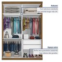 Ver imagem 5 de Guarda Roupa Solteiro Premium Bella 138cm com Espelho 2 Portas 2 Gavetas Espresso Móveis