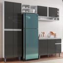 Ver imagem 2 de Cozinha Modulada Completa Vanessa 5 Peças 230cm Branco Cinza Escuro - Desk Design