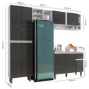 Ver imagem 4 de Cozinha Modulada Completa Vanessa 5 Peças 230cm Branco Cinza Escuro - Desk Design