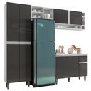 Ver imagem 1 de Cozinha Modulada Completa Vanessa 5 Peças 230cm Branco Cinza Escuro - Desk Design