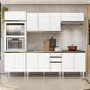 Ver imagem 1 de Cozinha Completa Modulada Torre Quente 5 Peças 100% MDF Angela Branco/Bianco Tok/UV